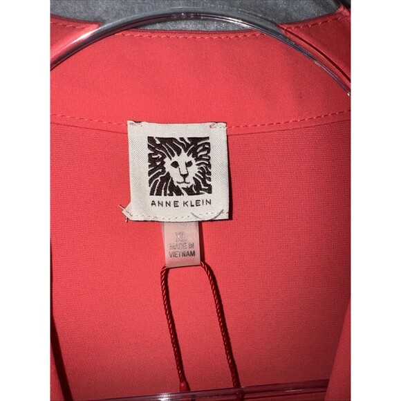 ANNE KLEIN Women's XL Long Drape Open Front Cardigan/Jacket Orange/Coral NWT‎ - Picture 2 of 16